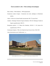 Fiche technique chronologique de l'école secondaire Le Ber