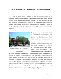 Une brève histoire de l’école primaire du Cœur-Immaculé