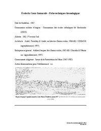 Fiche technique chronologique de l'école du Coeur-Immaculé