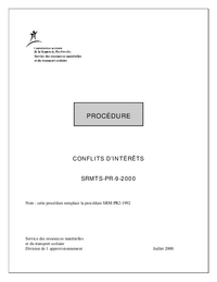 Procédure de conflits d'intérêts