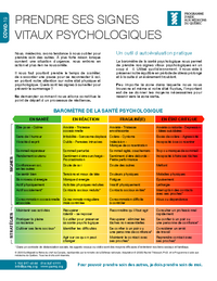 Fiche d'information : Prendre ses signes vitaux psychologiques (par le programme d'aide aux médecins du Québec)