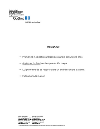 Plan d'intervention : Migraine