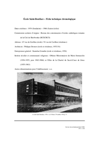 Fiche technique chronologique de l'école Saint-Boniface