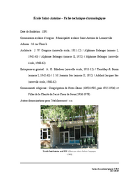 Fiche technique chronologique de l'école Saint-Antoine