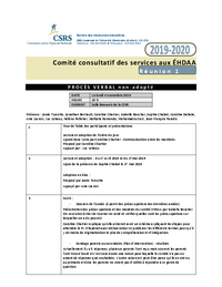 Procès verbal 2019 du Comité consultatif des services aux élèves handicapés et aux élèves en difficulté d'adaptation ou d'apprentissage (CCSEHDAA)