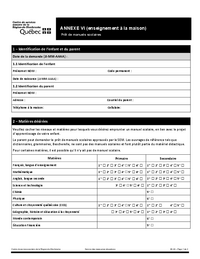 Annexe 6 : Formulaire de prêt de manuels scolaires