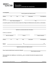 Formulaire de procuration - consentement à communiquer des renseignements