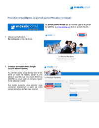 Procédure pour Mozaïk : Inscription au Mozaïk-Portail Parents avec Google