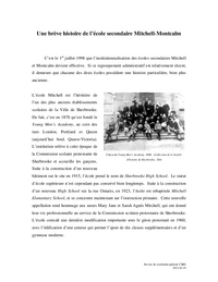Une brève histoire de l’école secondaire Mitchell-Montcalm