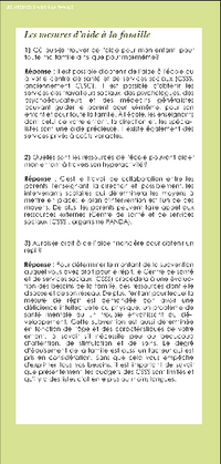 Brochure : Les mesures d'aide à la famille