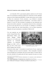 Histoire CSSRS : Débuts de la Commission scolaire catholique, 1876-1940