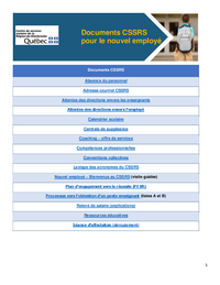 Listes de liens de documents CSSRS pour le nouvel employé
