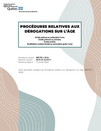 Procédures relatives aux dérogations sur l'âge