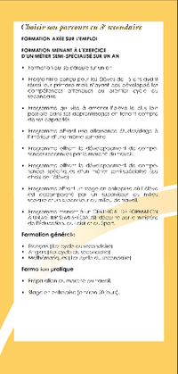 Brochure : Choisir son parcours en 3e secondaire