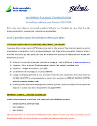 Procédure d'inscription
