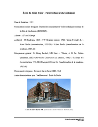 Fiche technique chronologique de l'école du Sacré-Coeur