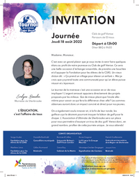 Lettre : Invitation au Tournoi de la mairesse Évelyne Beaudin (2022)